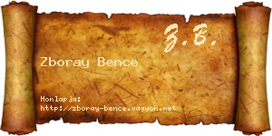 Zboray Bence névjegykártya